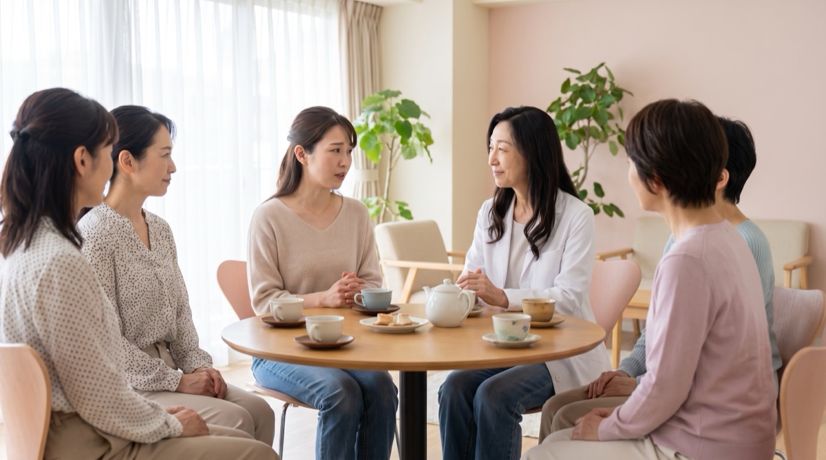 医師が女性たちの悩みを聞く座談会のイメージ